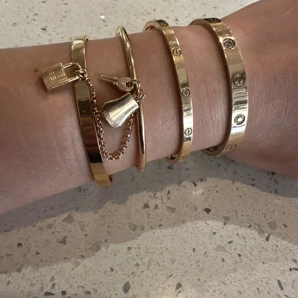 Authentic Hermes 18K Gold Cuff Bracelet